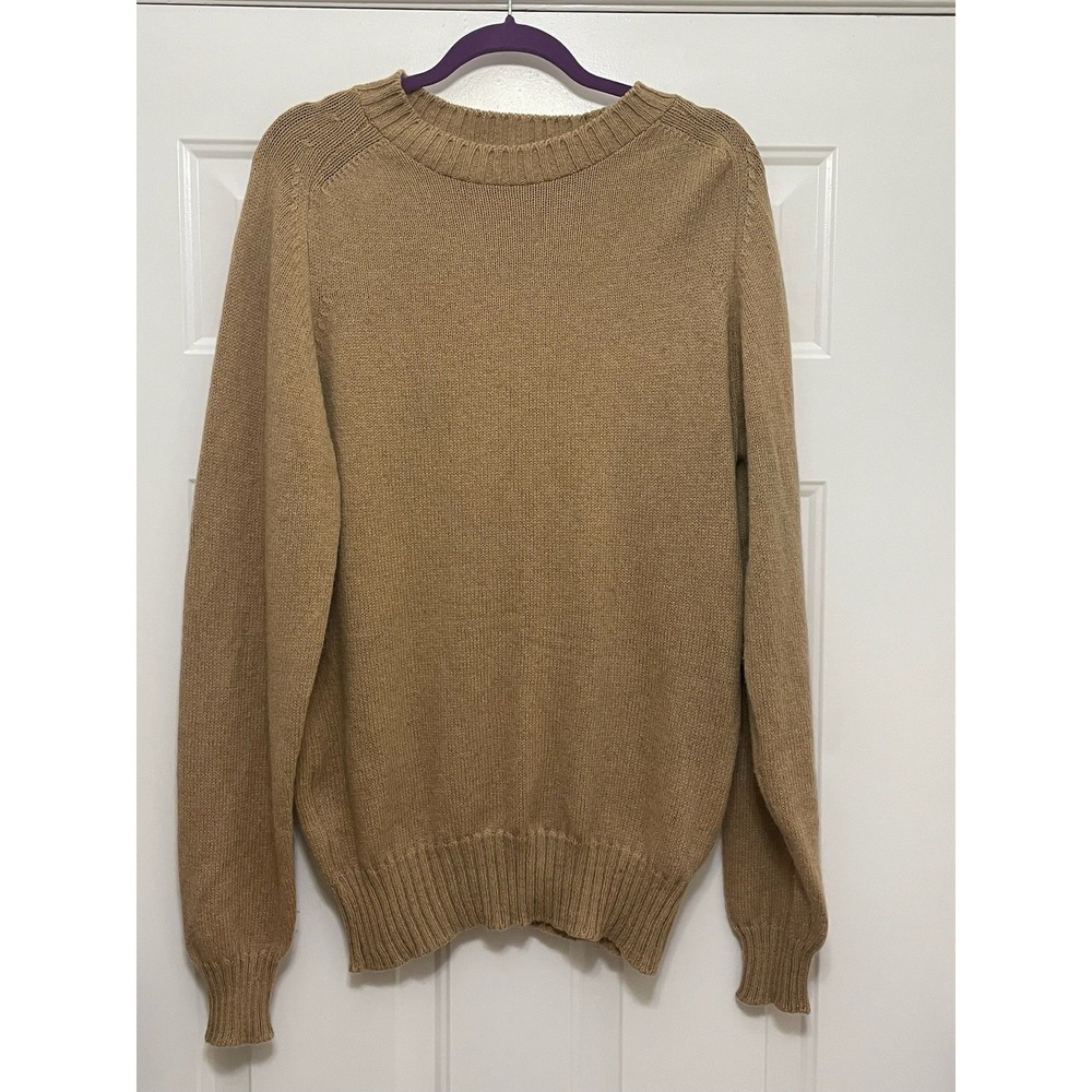 VTG The Fox Collection Wool Blend Sweater Brown USA Size Tall L 42-44 Preppy
